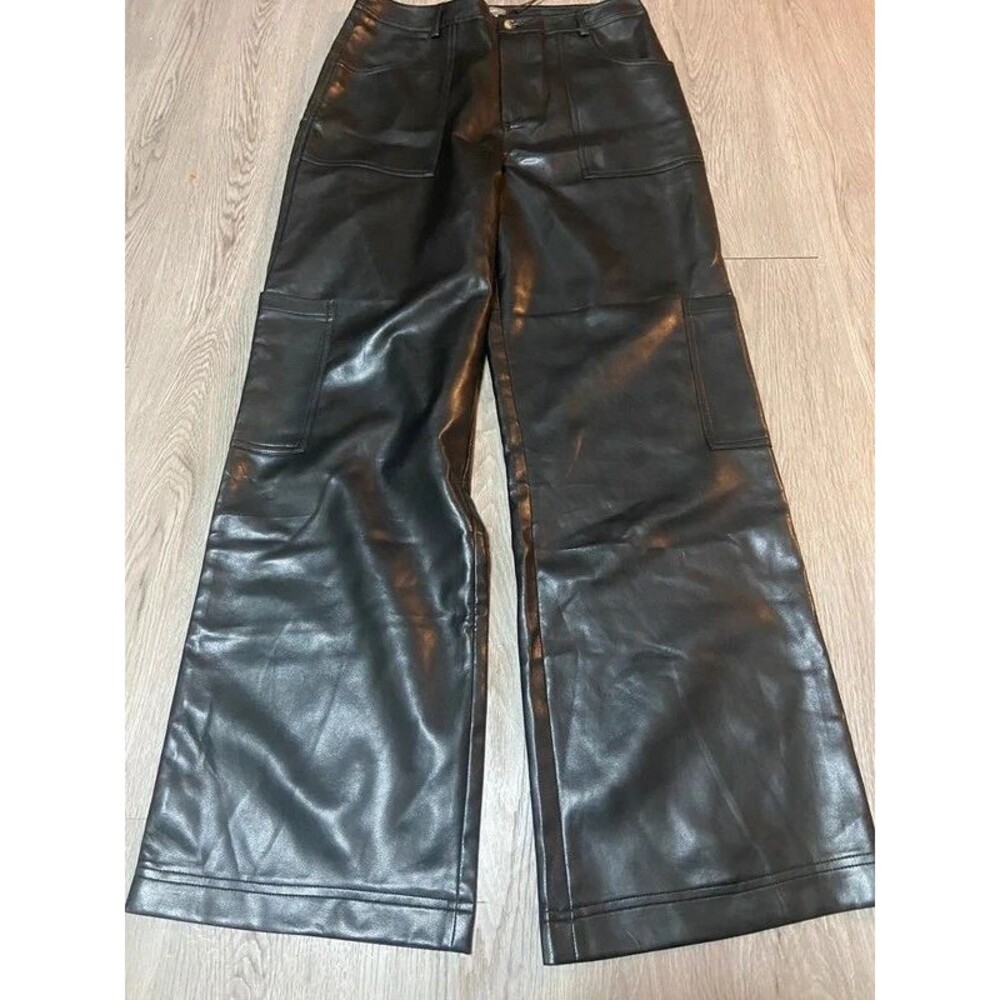 Sans Souci Pleather Wide Leg Pants